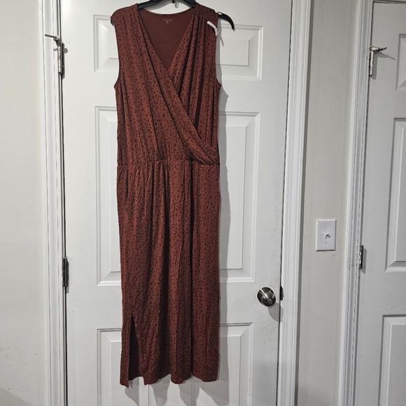 Garnett Hill Elegant Sleeveless Brown Dress size Large Everyday Knit Animal - Picture 1 of 11